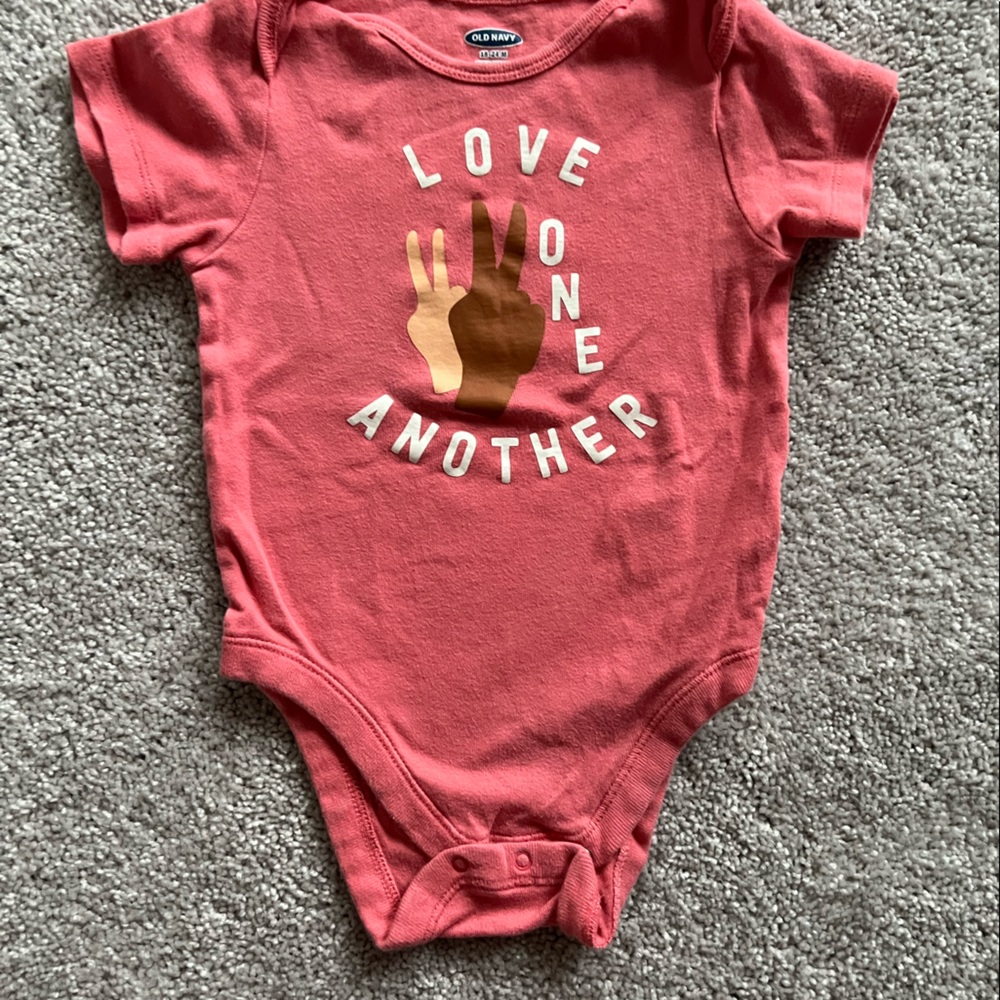 Old navy onesie. Love one another. 18-24m